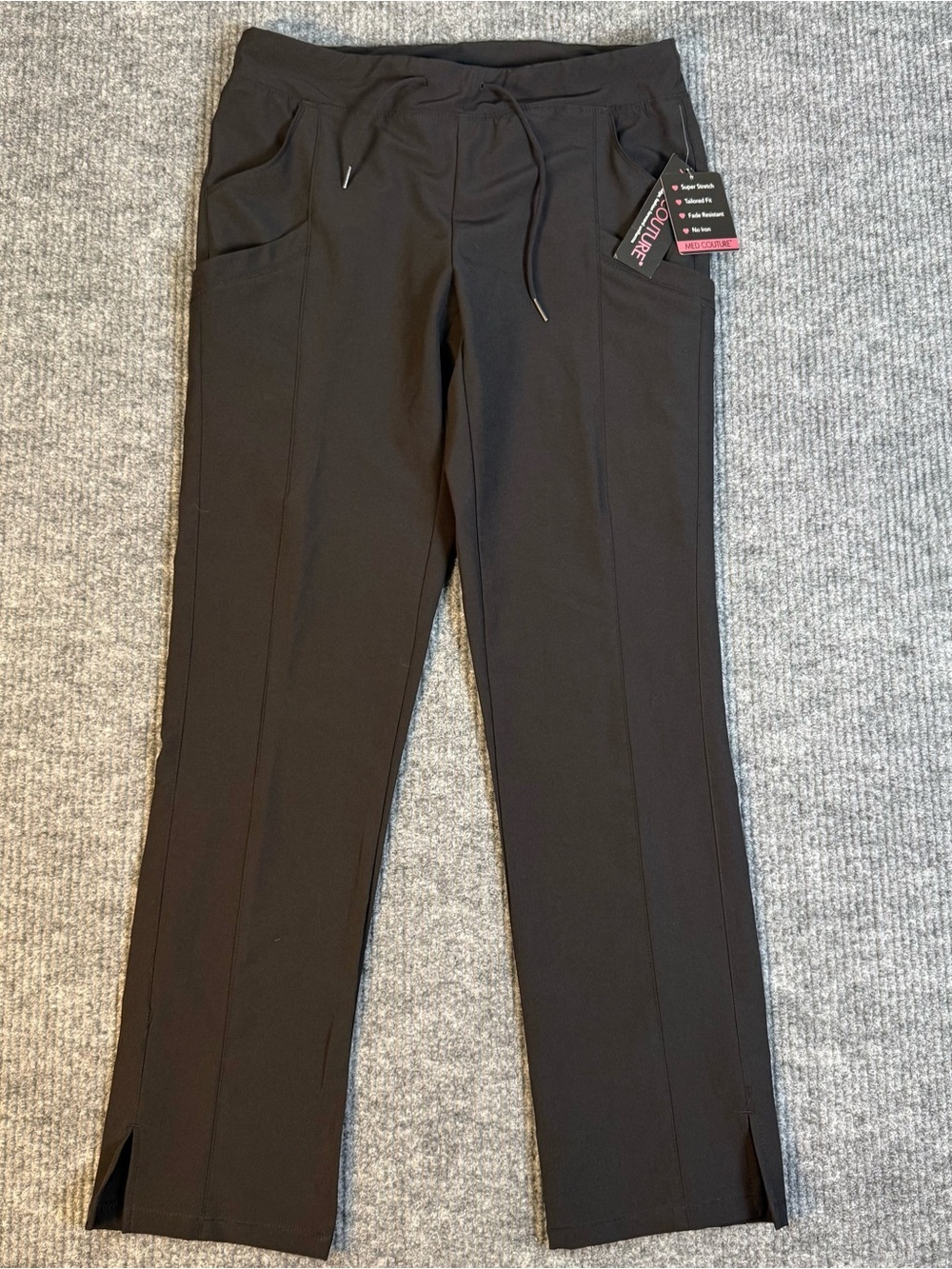 Med Couture Women’s 4 Ever Flex Stretch Cargo Pocket Scrub Pants Black Size M - Picture 2 of 7